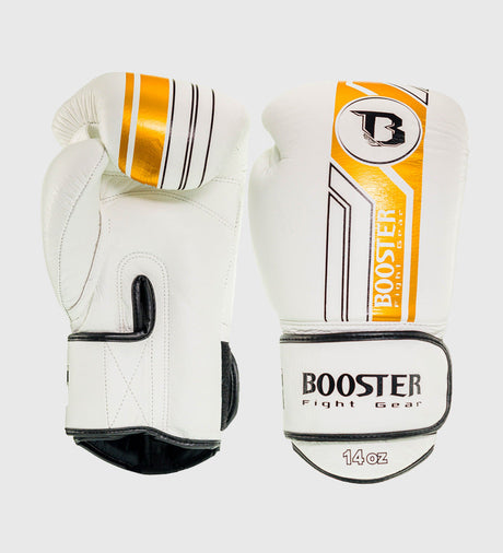 Guantes de boxeo Booster – Blanco/Oro – Guantes de boxeo
