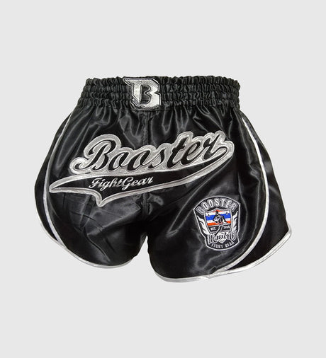 Pantaloncini Kickboxing Booster Retro Slugger 3 – Nero/Argento – Pantaloncini