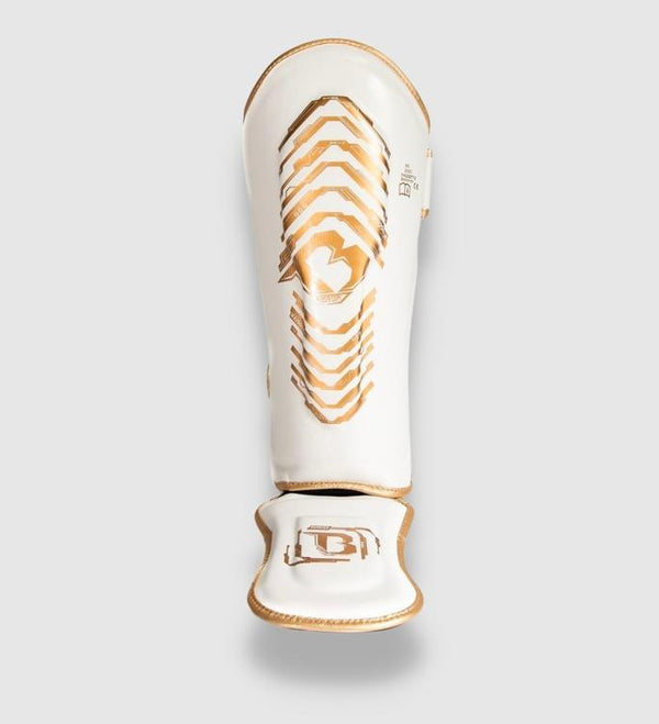 Espinilleras de kickboxing Booster Elite V2 Niños – Blanco/Oro