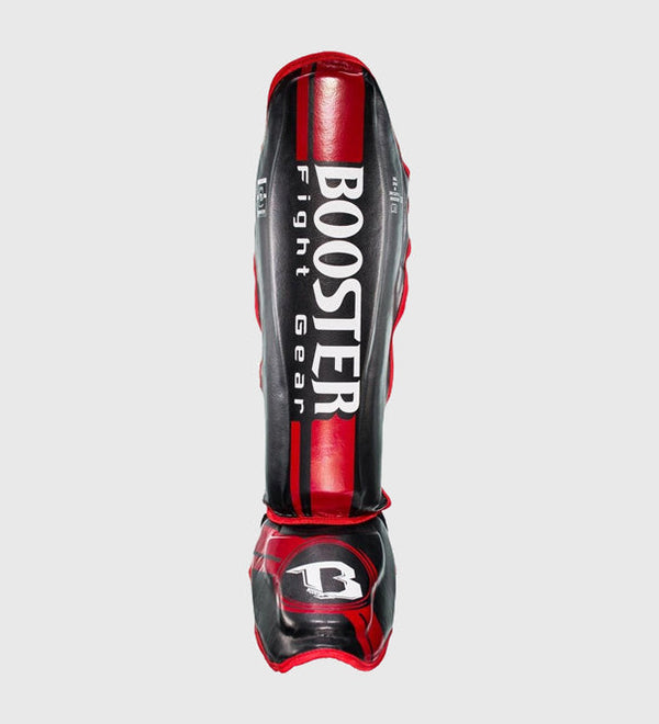 Caneleiras de kickboxing Booster V3 – Preto/Vermelho