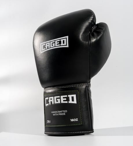Guantoni da boxe Caged X Series con lacci – Nero/Bianco – Guantoni da boxe