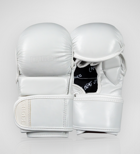 Guanti MMA Caged 'X Series' da sparring – Bianco/Bianco