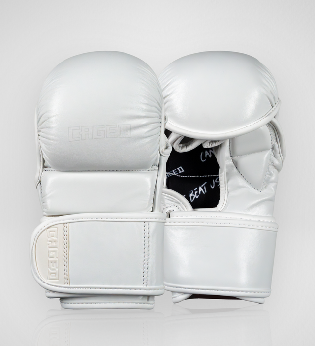 Rękawice MMA Caged 'X Series' sparingowe – Białe/Białe