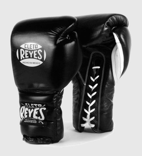Guantoni da boxe Cleto Reyes con lacci – Nero – Guantoni da boxe