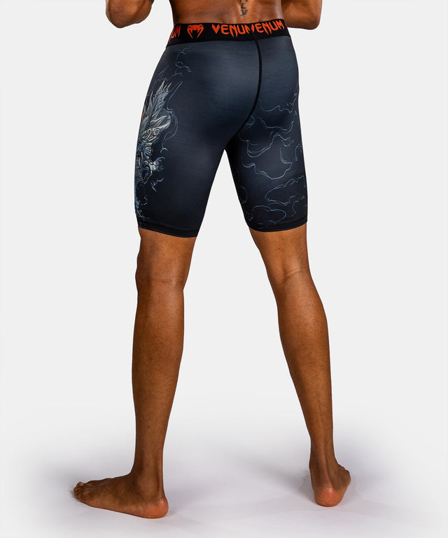 Shorts de compression Venum Thunder Dragon – Noir/Gris/Cuivre