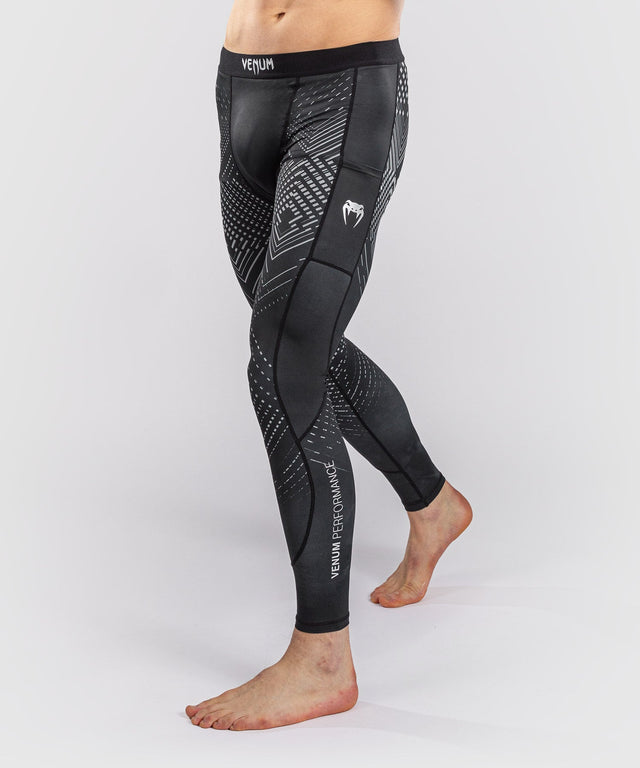 Shorts de compression Venum Midnight Fury – Noir/Gris/Argent
