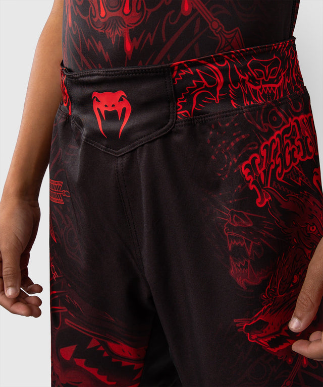Shorts de MMA Venum Wolf Atak enfant – Noir/Rouge
