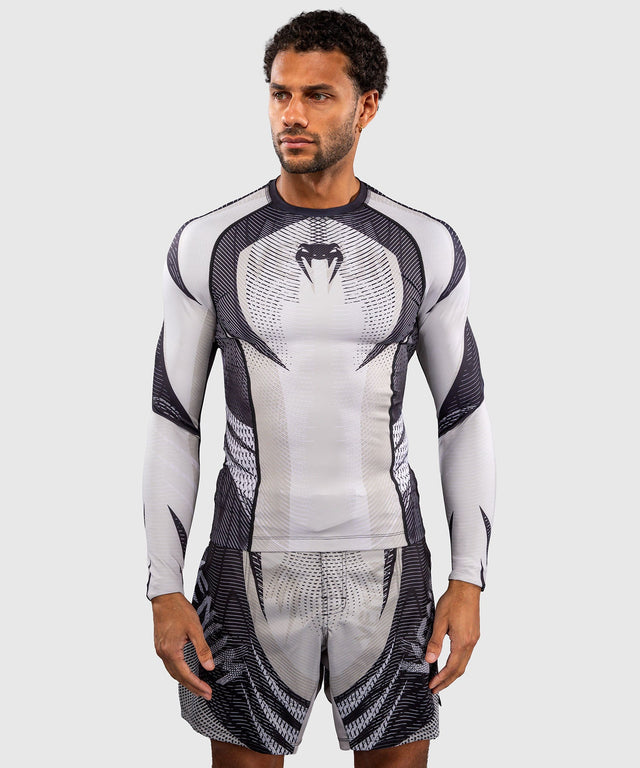Rashguard Venum Galactic 3.0 Manches longues – Blanc cassé/Noir