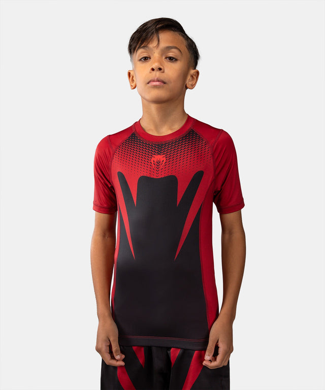 Venum Rashguard Attack Korte Mouwen Børn – Sort/Rød