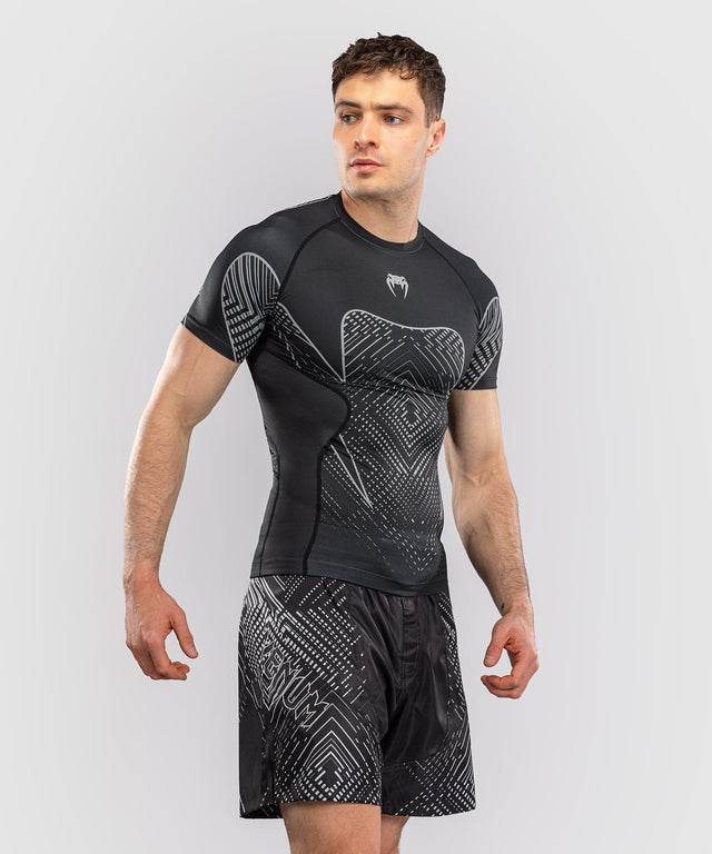 Venum Rashguard Midnight Fury Korta ärmar – Svart/Grå/Silver