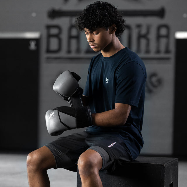 Guantes de boxeo Hayabusa E1 – Niños – Gris/Negro