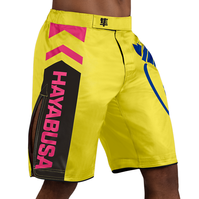 Pantalones de MMA Hayabusa Icon Lang – Amarillo/Azul/Rosa