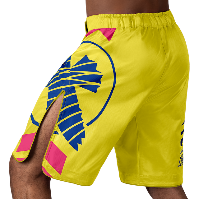 Pantalones de MMA Hayabusa Icon Lang – Amarillo/Azul/Rosa