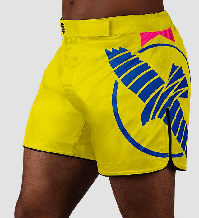 Pantaloncini MMA Hayabusa Icon – Giallo/Blu/Rosa