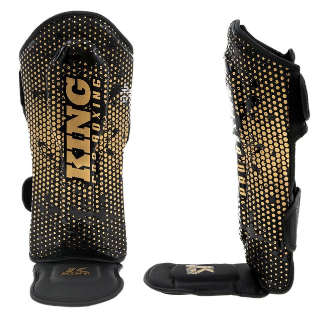 King Pro Boxing Benskydd Hexagon Barn – Svart/Guld