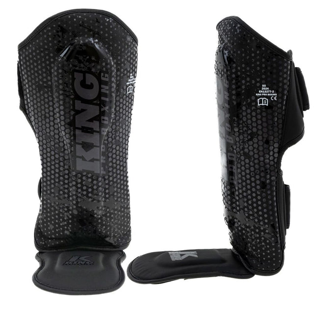 King Pro Boxing Benskydd Hexagon Barn – Svart/Svart