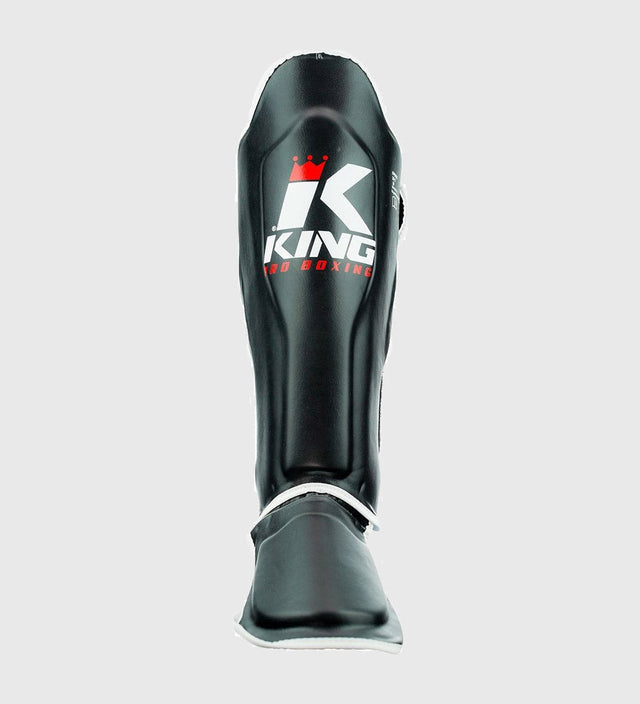 Caneleiras de kickboxing King – Preto/Branco – Caneleiras