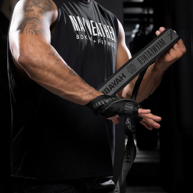 Vendas de boxeo Hayabusa x Mayweather Deluxe – Negro/Gris