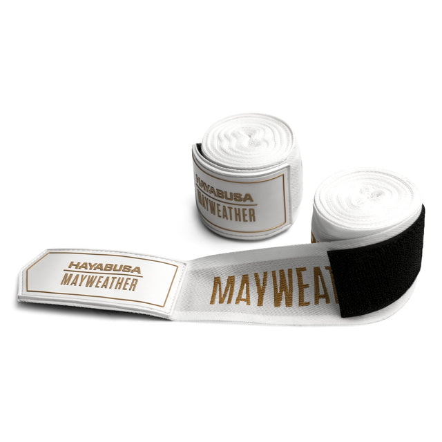 Hayabusa x Mayweather Bandagen Deluxe – Weiß/Gold