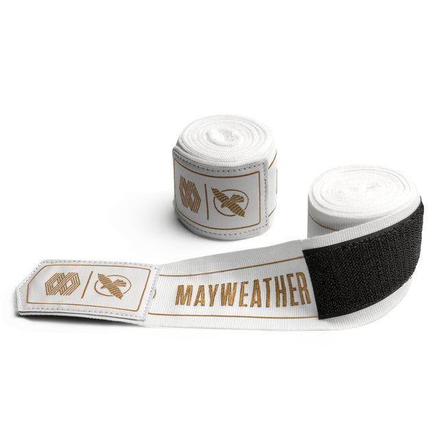 Hayabusa x Mayweather Håndbind Stretch - Hvid/Guld