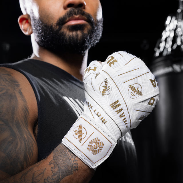 Hayabusa x Mayweather Håndbind Stretch - Hvid/Guld