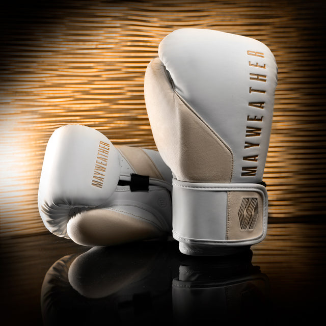 Hayabusa x Mayweather Boksehandsker Champ - Hvid/Guld
