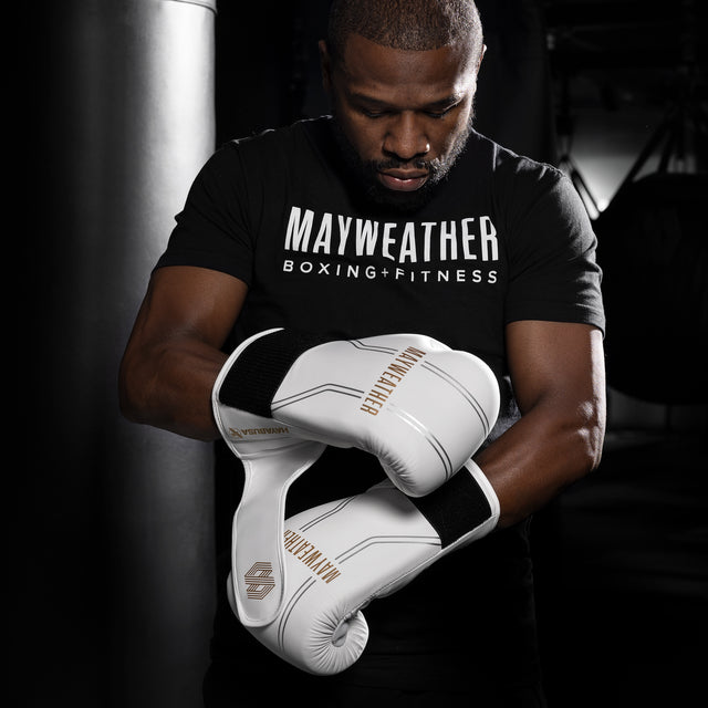 Luvas de boxe Hayabusa x Mayweather Contender – Branco/Ouro