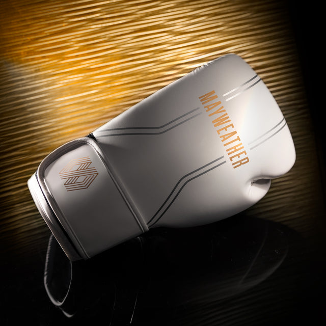 Luvas de boxe Hayabusa x Mayweather Contender – Branco/Ouro