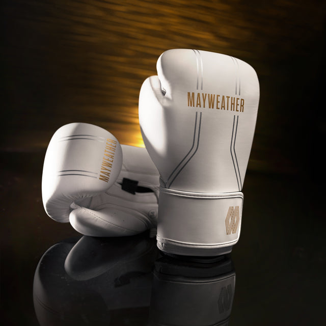 Luvas de boxe Hayabusa x Mayweather Contender – Branco/Ouro