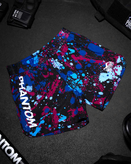 Phantom Athletics MMA Shorts Fusion Splatter – Blue