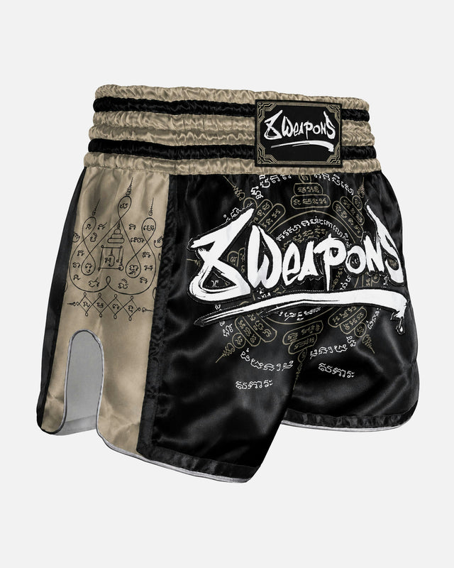 Muay Thai trenky 8 WEAPONS 8 Ways Yant 2.0 – Černá/Písková