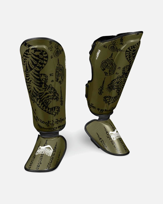 Espinilleras Phantom Athletics Muay Thai – Verde militar