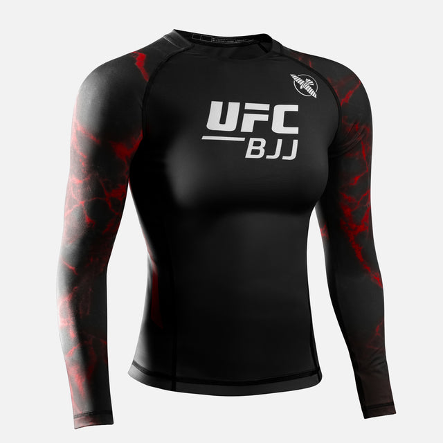 Hayabusa x UFC BJJ Rashguard Långa ärmar Dam - Svart/Röd