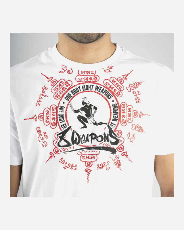 8 WEAPONS T-shirt Eight Ways Yant – Branco