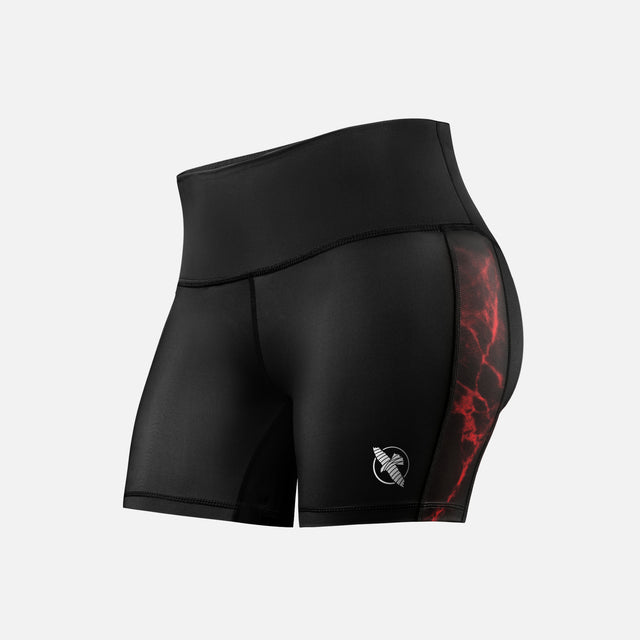 Pantaloncini a compressione BJJ Hayabusa x UFC Donna – Nero/Rosso