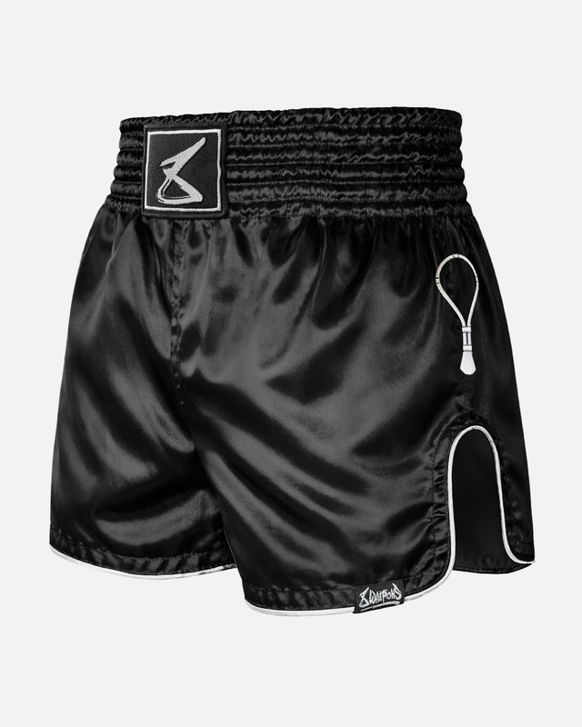Pantaloncini Muay Thai 8 WEAPONS Mongkol – Nero/Bianco