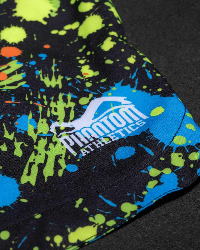Phantom Athletics MMA-Shorts Fusion Splatter – Schwarz/Neon