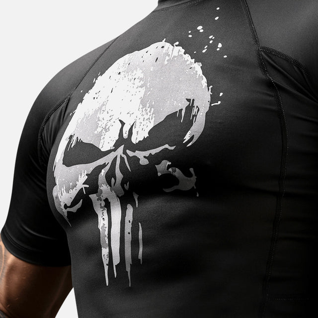 Rashguard Hayabusa x Marvel The Punisher Maniche Corte – Nero