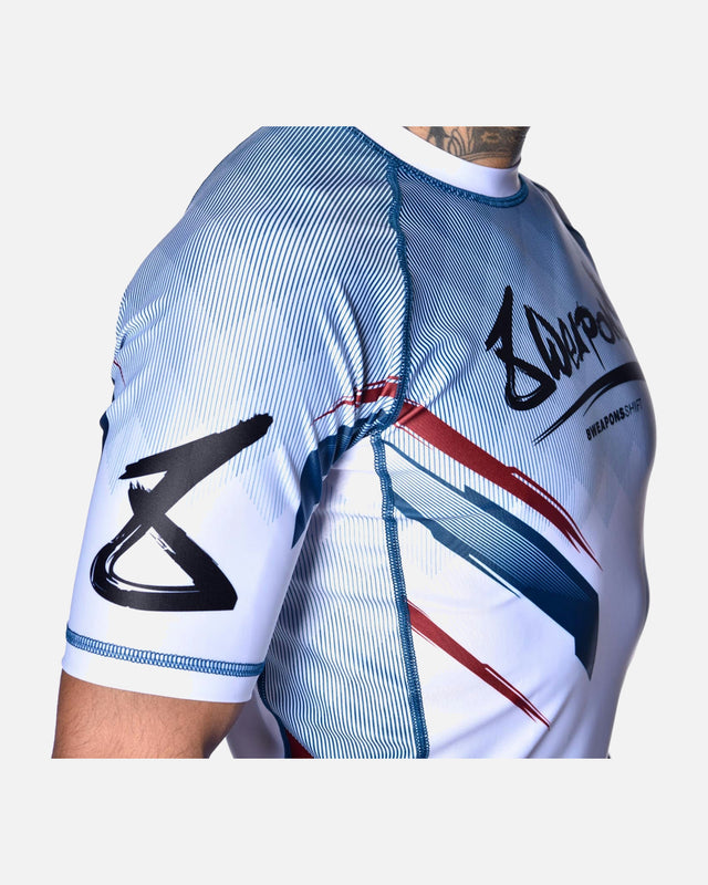 Rashguard 8 WEAPONS Shift – Bianco/Navy/Rosso