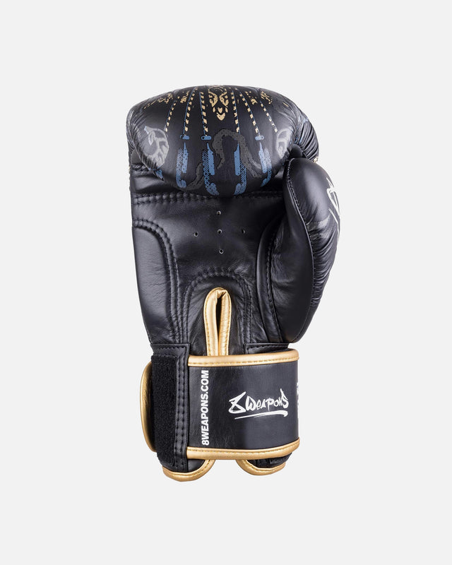 Guantes de boxeo 8 WEAPONS Three Elephants 2.0 – Negro/Oro