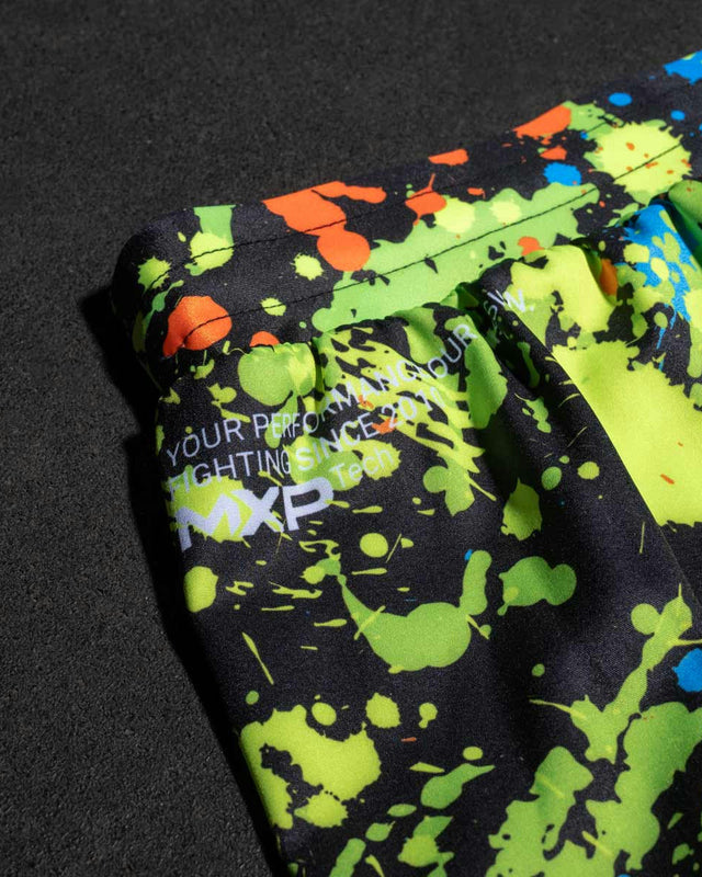 Phantom Athletics MMA-Shorts Fusion Splatter – Schwarz/Neon