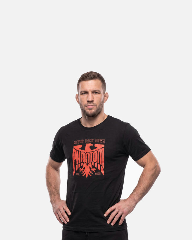 Camiseta Phantom Athletics Germany Never Back Down – Negro/Rojo