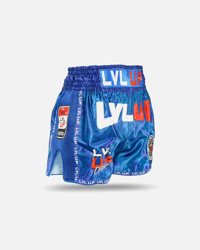 Pantaloncini Muay Thai LVL UP Stadium – Blu