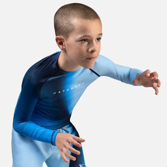 Rashguard Hayabusa Apex Nova Długie Rękawy Dziecięce – Niebieski