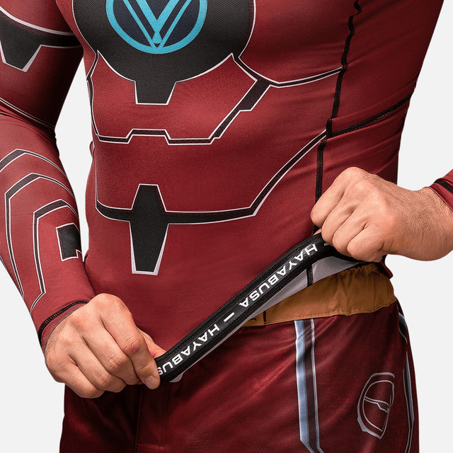 Rashguard Marvel Mâneci Lungi Iron Man – Roșu