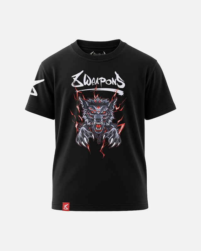 8 WEAPONS T-shirt Beastial Wolf – Sort/Rød