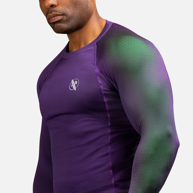 Rashguard Hayabusa Fusion Dlouhé rukávy – Fialová/Zelená