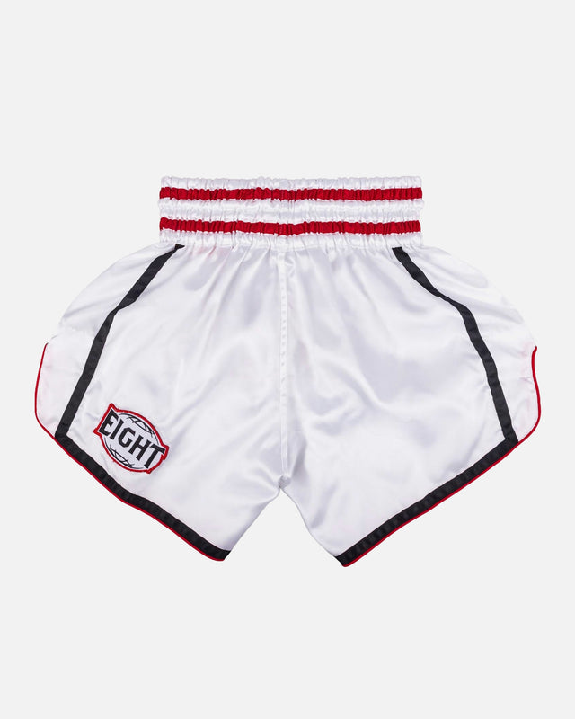 8 WEAPONS Muay Thai shorts Bangkok – Hvid/Sort