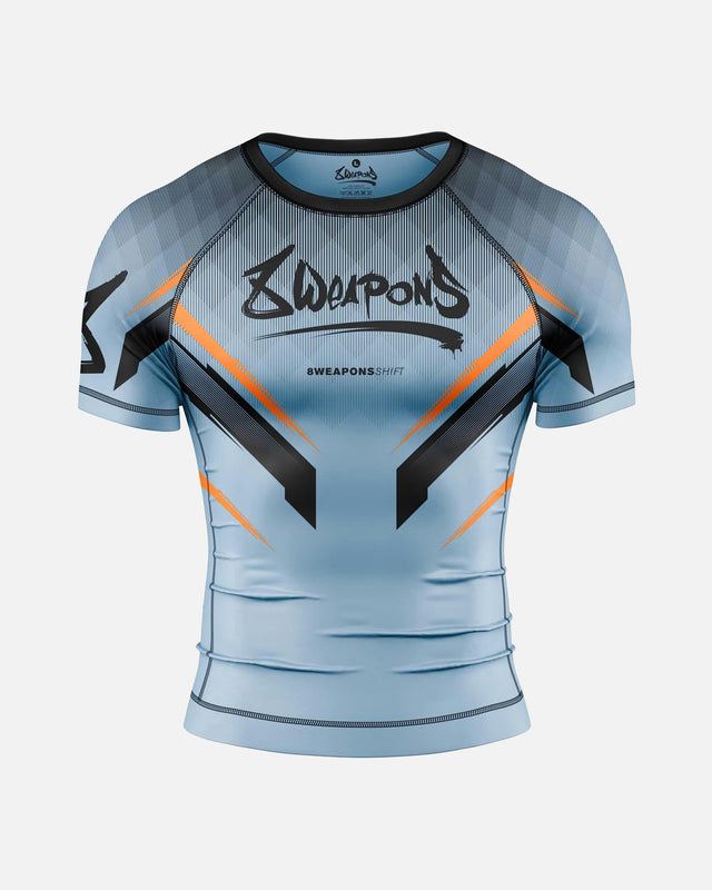 Rashguard 8 WEAPONS Shift – Gris hielo/Naranja