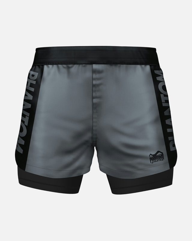Phantom Athletics Compressie Shorts Fusion 2in1 Apex - Zwart/Grijs